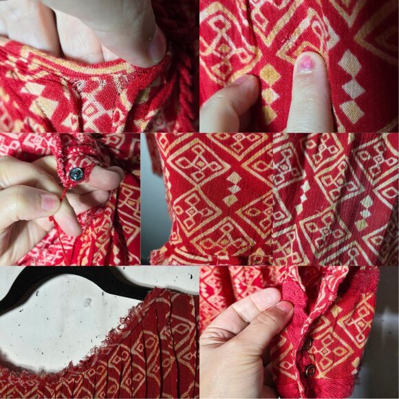 Free People Womens Marlow Pleated Pintuck Swing Dress Size Small Boho Flowy ASO - Picture 4 of 11